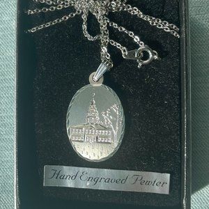 Engraved Maryland Statehouse pendant necklace